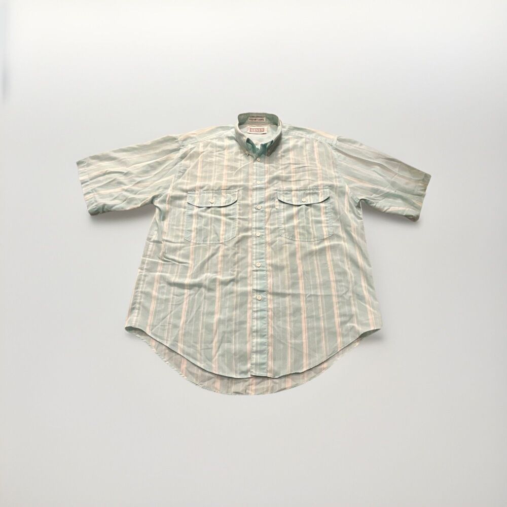 Levi's Light Blue White Striped Short Sleeve Button-Up Shirt Men